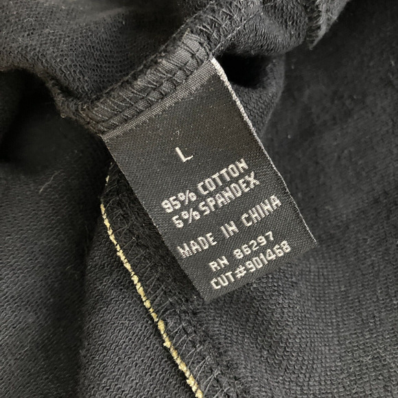 BCBGMaxazria Sweat Jacket Womens Large Black Gold Embroidered Spellout Full Zip - Picture 5 of 11